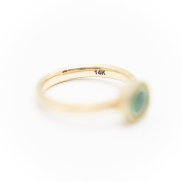 Emerald on Emerald Halo Ring