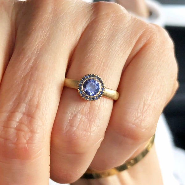 Tanzanite w/ Sapphire Halo Ring