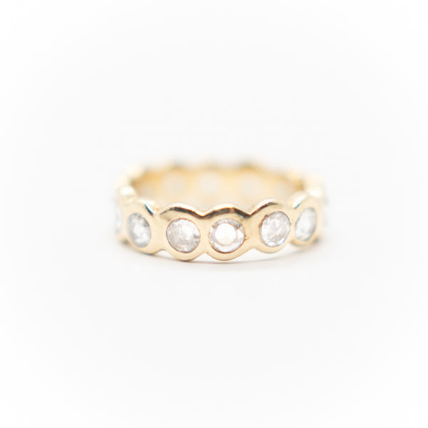 18k Rose Cut Diamond Eternity Ring