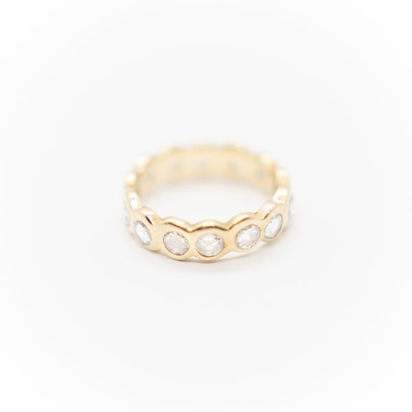 18k Rose Cut Diamond Eternity Ring