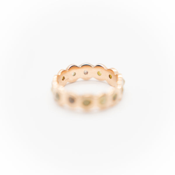 14k Rose Gold Rose Cut Natural Diamond Eternity Band