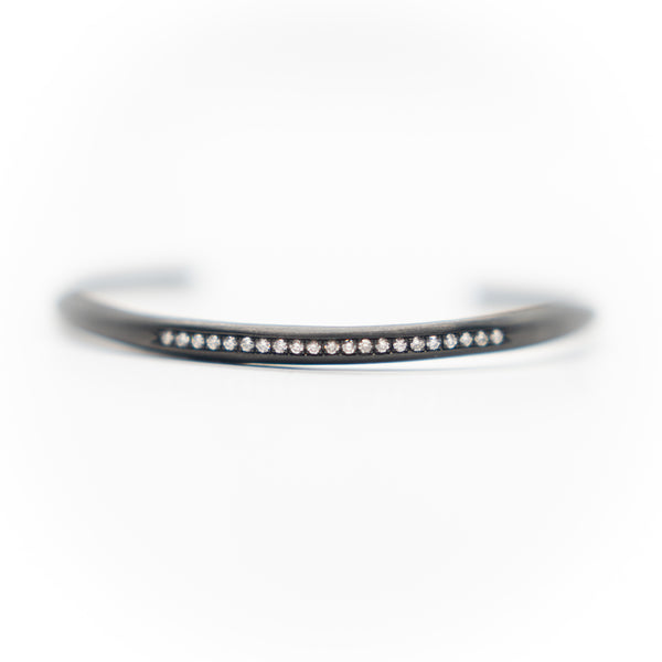 Diamond Line Stacking Bracelet - Black