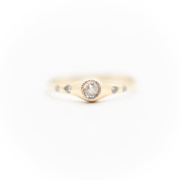 Rose Cut Narrow Diamond Ring