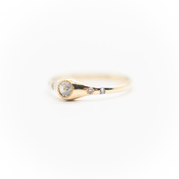 Rose Cut Narrow Diamond Ring