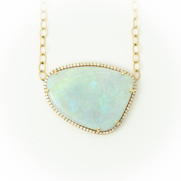 32carat Australian Opal Necklace in 18k Gold